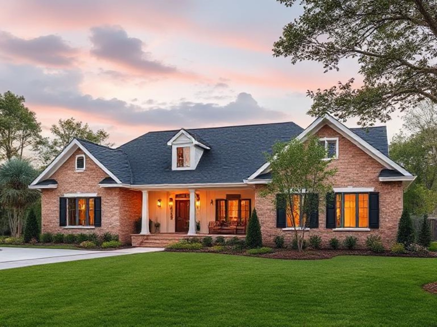 A nice looking house with a lawn