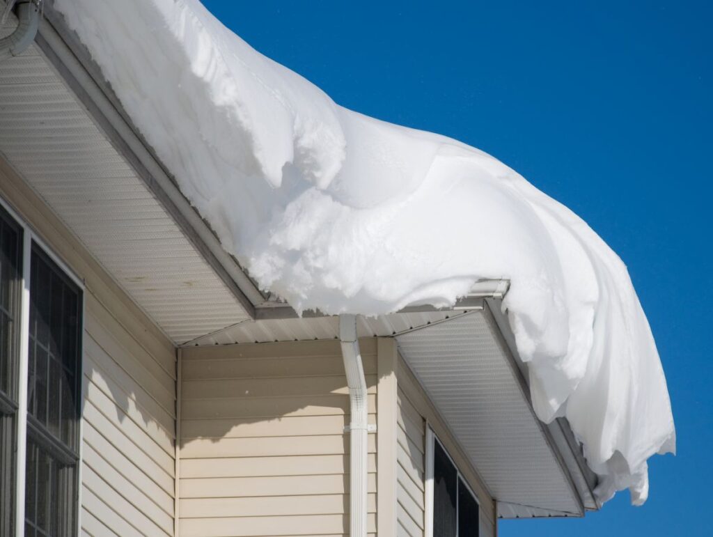 Snow drift on roof