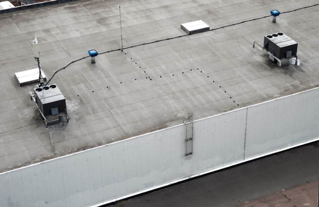 black commercial roof