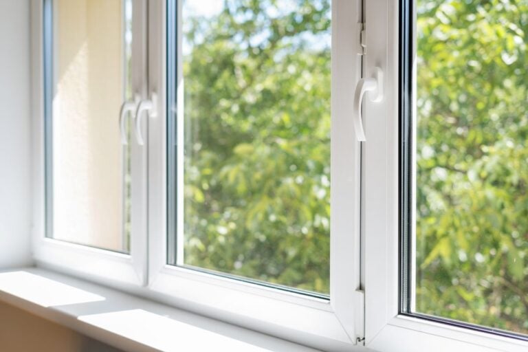 insulated windows white frame view from the inside